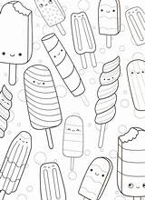 Coloring Pages Kawaii Cute Food Adult Book Sheets Printable Super Girls Yummy Kids Colouring Adults Color Fresh Stock Coloriage Print sketch template