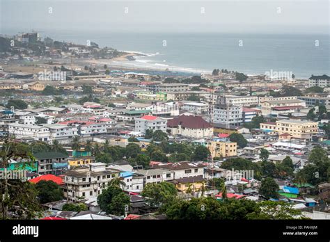 elevated view   city  monrovia liberia stock photo alamy