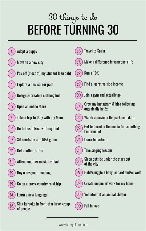 30 before 30 30 things to do before turning 30 bucket list