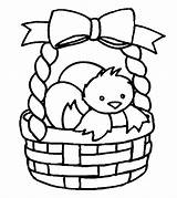 Easter Basket Coloring Pages Colouring Baskets Printable Egg Kids Color Template Clipart Chick Cute Eggs Print Sheets Empty Outline Picnic sketch template