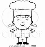 Chef Girl Cartoon Clipart Smiling Happy Coloring Thoman Cory Vector Outlined Royalty Collc0121 sketch template