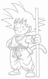 Goku Kid Lineart Maky El Deviantart sketch template