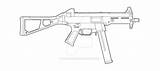 Ump Desenho Lineart Hk Molde Desenhar Fuego Airsoft Rifles Pistola Pistolas Ump45 Municiones sketch template