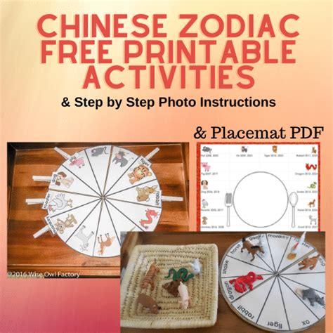 chinese zodiac placemats printable