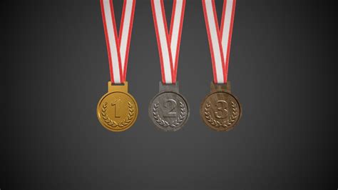 model olympic medals sport competition medals vr ar  poly