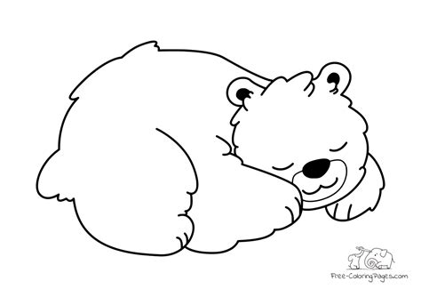 coloring page sleeping bear  coloring pages