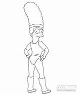 Simpson Marge Pintar Recortar Pegar sketch template