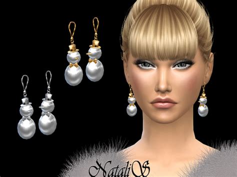 snowman earrings by natalis at tsr sims 4 updates