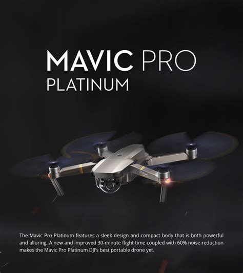 dji mavic pro platinum foldable drone rtf