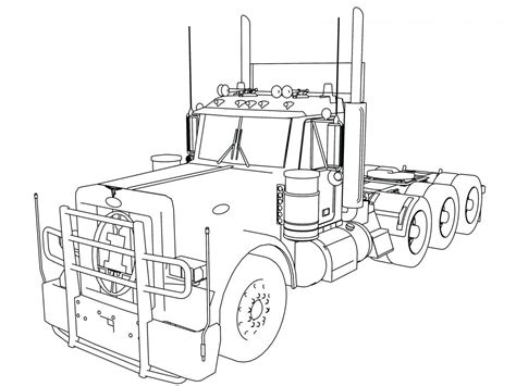semi truck  drawing  getdrawings