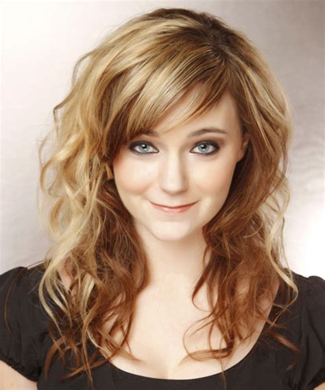 Long Wavy Light Caramel Brunette And Light Blonde Two Tone Hairstyle