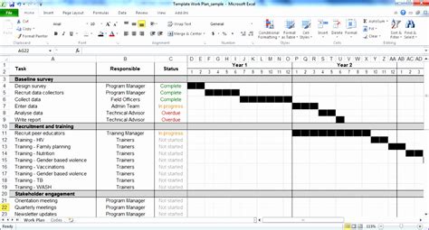 project plan template excel excel templates