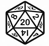 Dice D20 Dungeons Sided Dungeon Numbers sketch template