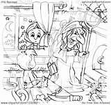 Window Coloring Girl Witch Boy Clipart Illustration Peeking Outline Royalty Bannykh Alex Rf 2021 sketch template