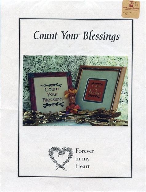 count your blessings forever in my heart cross stitch pattern booklet