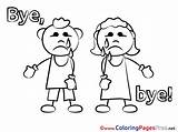 Bye Kids Good Colouring Coloring Sheet Cards Title Sheets sketch template