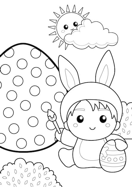 premium vector coloring pages  kids  page easter kids theme