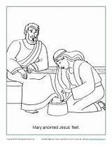 Jesus Mary Feet Coloring Anointed John Activity Lesson Description sketch template