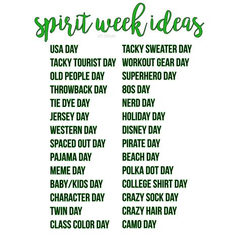 spirit week ideas school spirit week school spirit days spirit