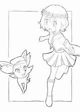 Pokemon Serena Coloring Pages Fennekin Anime Choose Board sketch template
