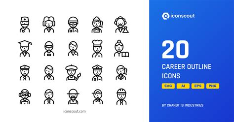 career outline icon pack   svg png icon fonts