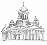 Kathedraal Cattedrale Illustrazione sketch template