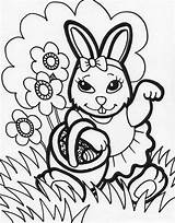 Easter Bunny Coloring Basket Eggs Holding Pages Female Egg Chocolate Color Winnie Pooh Rabbit Print Netart Getcolorings Bunnies Printable Rabbits sketch template