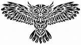 Owl Tribal Sticker sketch template