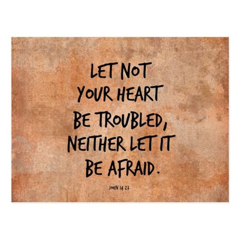 let not your heart be troubled bible verse postcard