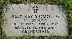 billy ray sigmon sr   memorial find  grave