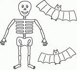 Skeleton Coloring Pages Halloween Drawing Kids Easy Printable Print Scary Bats Color Dessin Clipart Template Facile Drawings Squelette Skeletons Coloriage sketch template