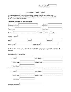 employee contact form template