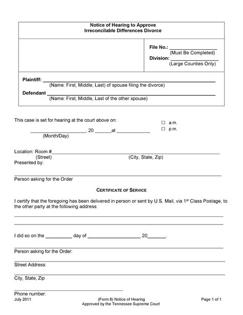 divorce forms  word templates