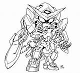 Gundam Exia Drawings Lineart Mecha Colouring Harsh sketch template