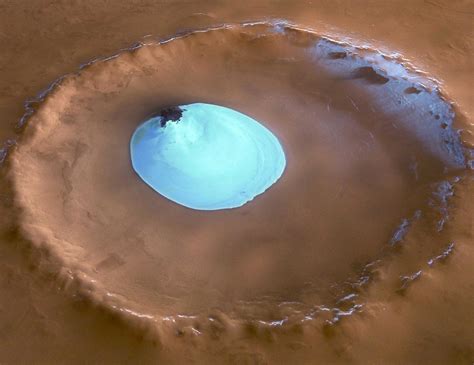 mars crater ice nasa mars exploration