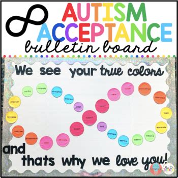 autism awareness rainbow infinity bulletin board display   ds