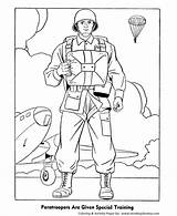 Coloring Pages Veterans Kids War Sheets Army Print Paratroopers Soldier Paratrooper Honkingdonkey Holiday sketch template