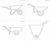 Wheelbarrow Coloring Pages Printable Kids Outline sketch template