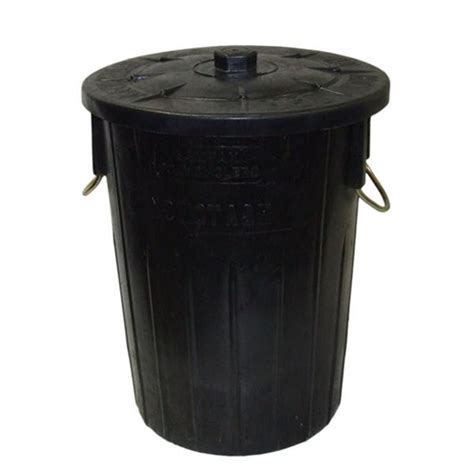 refuse bin rubber  litre black  lid alberton hardware  store