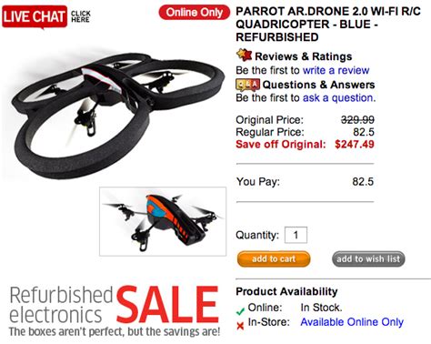 refurbished parrot ar drone  quadricopter  sale   iphone  canada blog