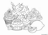 Coloring Pages Cupcakes Sweet Beautiful Printable Color Print sketch template