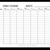printable  printable weekly planner  time slots printables