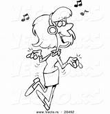 Music Listening Cartoon Dancing Clipart Woman Outline Vector Coloring People Drawing Girl Ron Leishman Royalty Getdrawings Clipground sketch template