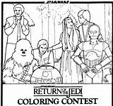 Jedi Coloring Return Pages Contest Template 1983 July sketch template