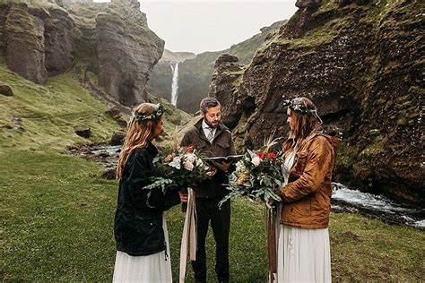 cassidy and hannah s rain filled waterfall elopement in