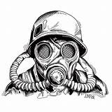 Gas Mask Masks Gasmask Lewis Soldier Vorlage Kaynak sketch template