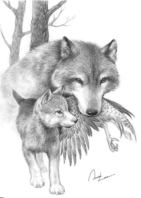 love  sketch reminds    love wolves   lovely