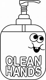 Soap Hand Clipart Hands Sanitizer Clip Washing Coloring Clean Pages Cartoon Color Cliparts Colouring Kids Transparent Liquid Rubbing Hygiene Wash sketch template