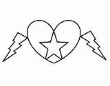 Coloring Heart Star Coloringcrew Pages sketch template