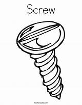 Screw Coloring Hammer Pages Tools Construction Template Screws Print Outline Twistynoodle Screw1 Color Getcolorings Noodle Change Twisty Printable sketch template